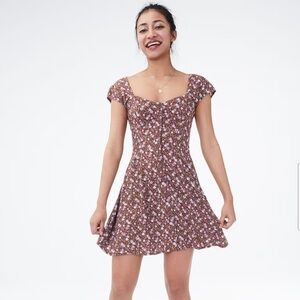 Aero Floral Button Flare Dress
